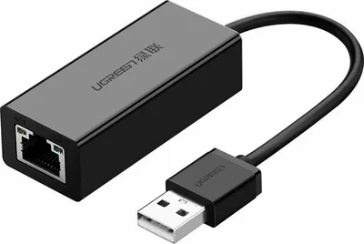 Produktbild von Zewnętrzna karta sieciowa Ugreen RJ45 - USB 2.0 100 Mbps Ethernet czarna (CR110 20254)
