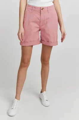 Produktbild von OXMO OXCharline Damen Shorts Chinoshorts kurze Hose mit Eingrifftaschen Gürtelschlaufen Baumwollmischung Regular fit