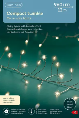 Immagine prodotto di Micro LED Compact Twinkle Effect L.1200cm 960L argento/bianco caldo