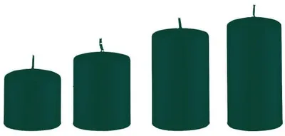 Produktbild von 4er Set Adventskerzen abgestuft Dunkelgrün Ø 60 mm