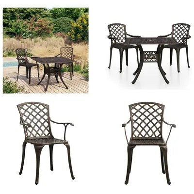 Obrázek produktu pro vidaXL 3 ks Bistro set litý hliník bronz - Bistro set - Bistro sety - Bistro sety - Bistro sety - Bistro sety