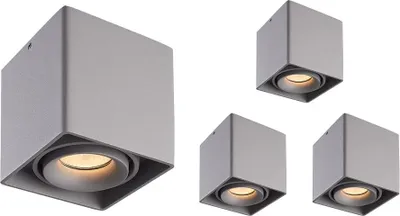 Image de HOFTRONIC - Spot LED plafond 4x4W 345lm dimmable inclinable 2700K GU10 gris