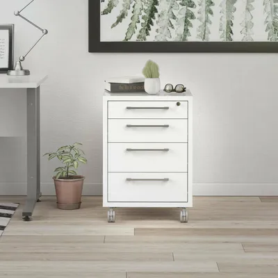 Image de Ariosto - Commode, 49x48x68h cm Blanc, 4 Tiroirs