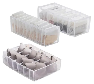 Produktbild von 3 Stück Unterwäsche Schubladen Organizer - Faltbare Kleiderschrank Aufbewahrung