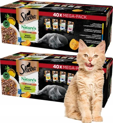 Image de Sheba Sachet Nature's Collection Sélection de Saveurs - Aliment humide complet en sauce pour chat adulte 40x85g