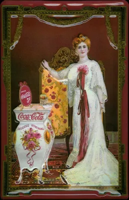 Produktbild von Blechschild Coca Cola Diva Lady 5 Cents Nostalgie Werbung retro Schild
