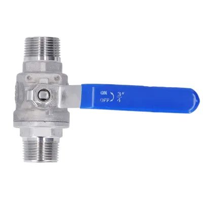 Obrázek produktu pro Kulový ventil 304 z nerezové oceli NPT 3/4in 2 mužský závit Ruční pohon proříznutý instalatérskými armaturami