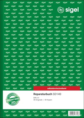 Image de sigel SD140 sigel carnet de formulaires "carnet de réparation", A4, 2 x 40 feuilles, SD