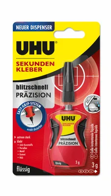 Produktbild von UHU® Sekundenkleber UHU Präzision flüssig, 3g im Dosierspender