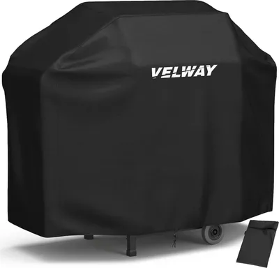 Image de BBQ Housse de protection pour barbecue à gaz étanche et noire - Velway Housse de protection pour barbecue 147x61x117cm