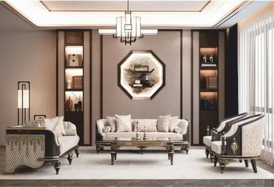 Image de Casa Padrino Luxe Ensemble de salon baroque Beige / Marron / Or - Meubles baroques