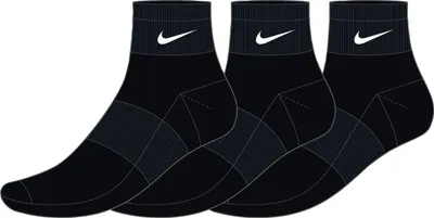 Produktbild von Nike EVERYDAY CUSH QTR 3Paar schwarz/weiß schwarz/weiß L