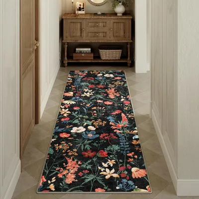 Productafbeelding van Tapijtloper - 60 x 240 cm - Polypropeen - Boho - Antislip - Zwart