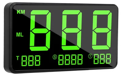 Image de Affichage numérique universel pour voiture HUD, compteur de vitesse GPS à lumière verte avec alerte de fatigue au volant