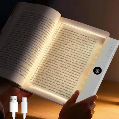 Image de Lampe de lecture rechargeable par USB avec minuterie - 3 niveaux de réglage - pour la lecture en soirée - blanche