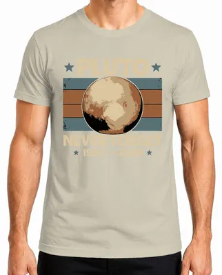 Productafbeelding van "Pluto, niet vergeten. 1930 - 2006. Vintage, retro, ruimte, astronomie. Heren T-shirt, maat M."