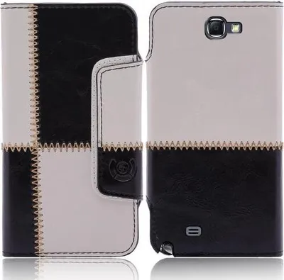 Produktbild von Samsung Galaxy Note 2 (n7100) numia Bookstyle Nahtmuster Schwarz-Weiss