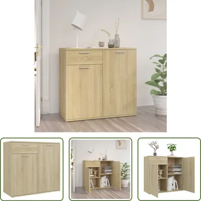 Zdjęcie produktu dla Kredens The Living Store dąb sonoma 80x36x75 cm materiał drewnopochodny