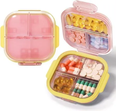 Produktbild von Famanu Pillendose 7 Tage, stapelbare Medikamentenbox für übersichtliche Wochenplanung