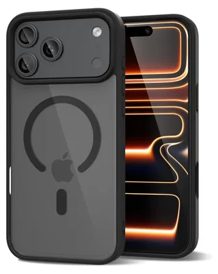Obrázek produktu pro Magnetický kryt pro iPhone 17 Pro, kompatibilní s MagSafe, průhledné nárazuvzdorné pouzdro, ochranný zadní kryt Černá