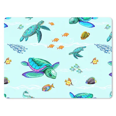 Produktbild von MuchoWow® Mauspad Mousepad Regenbogen - Schildkröte - Fisch - Wasser - Muster 23x19 cm - Mousepads - Maus Mat - Pad - Mausunterlage - Schreibtischunterlage - Mauspad