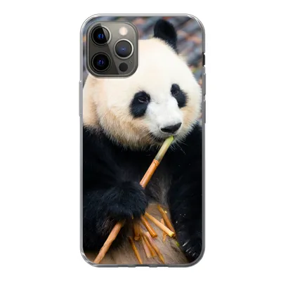 Produktbild von MuchoWow® Handyhülle Schutzhülle Hülle für iPhone 12 Pro Großer Panda - Bambus - Blätter Silikon Softcase Handy Hülle - Abdeckung