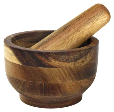 Produktbild von Mörser und Stößel Akazienholz 13x13x8cm