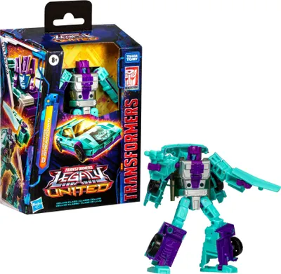 Productafbeelding van Hasbro Transformers: Legacy, Deluxe Class, Breakdown, geschikt voor kinderen vanaf 8 jaar, plastic, turquoise, paars