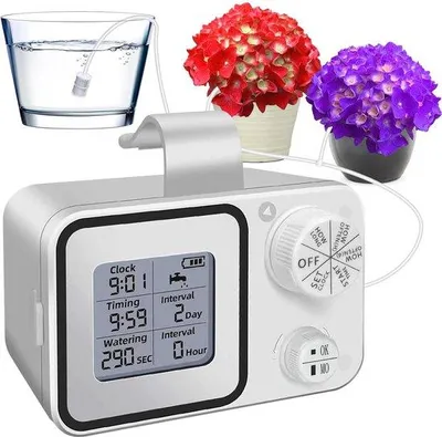 Obrázek produktu pro Automatický zavlažovací systém pro pokojové rostliny – kapková závlaha pro 15 rostlin v květináčích – s nastavitelným průtokem vody – ideální pro dovolenou