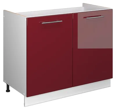 Obrázok produktu pre Spodná skrinka pod drez Vicco Fame-Line Bordeaux vysoký lesk/biely 100 cm bez pracovnej dosky, Model 61592