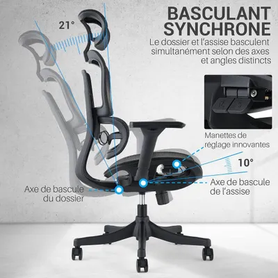 Obrázok produktu pre Kancelárska stolička - Ergonomická stolička - Kancelárska stolička s sieťovinou - Kancelárska stolička - Pracovná stolička