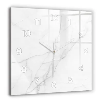 Produktbild von Wallfluent Große Wanduhr – Stilles Quarzuhrwerk - Uhr Dekoration Wohnzimmer Schlafzimmer Küche - Zifferblatt - weiße Zeiger - 60 cm - Dekorativer Marmor