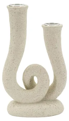 Immagine prodotto di Candeliere in resina, dimensioni 12x7x20 cm, color crema, marca Mauro Ferretti, modello Stons