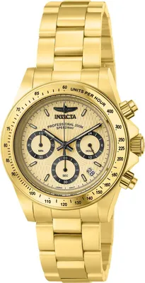 Obrázok produktu pre Invicta Speedway 14929 Pánske Hodinky - Quartz Hnutie - Nerezová Oceľ so Zlatým Ciferníkom - 39 mm