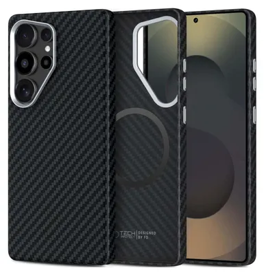 Produktbild von Tech-Protect Ion Carbon MagSafe Hülle für Samsung Galaxy S25 Ultra - Schwarz