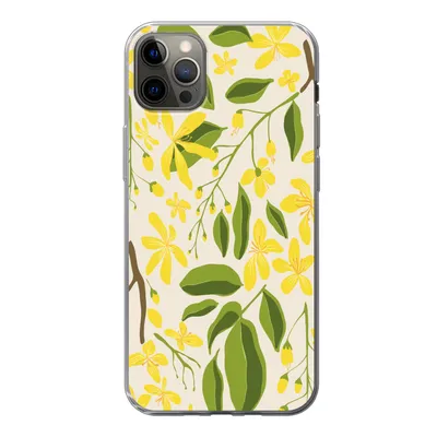 Produktbild von MuchoWow® Handyhülle Schutzhülle Hülle für iPhone 12 Pro Max Blume - Gelb - Muster Silikon Softcase Handy Hülle - Hartschale