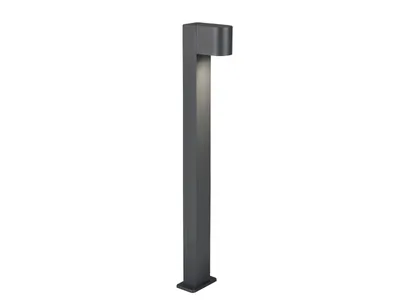 A dark gray outdoor pathway light is shown against a white background.
