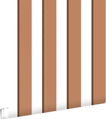 Produktbild von ESTAhome Tapete Streifen Terrakotta und Weiß 50 x 900 cm