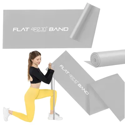 Produktbild von 4FIZJO Rehabilitationsband 2m, FLAT BAND Latex Trainingsband (Widerstand 6/7) silber