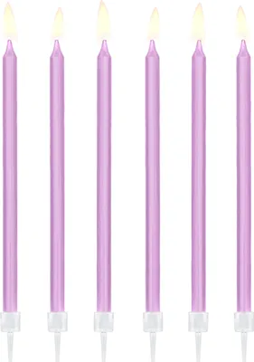Zdjęcie produktu dla Zestaw świeczek urodzinowych LILAC Świeczki urodzinowe 12 sztuk 14 cm HOMLA