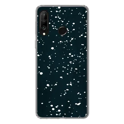 Produktbild von MuchoWow® Handyhülle Schutzhülle Hülle für Huawei P30 Lite Polka dots - Schwarz - Weiß Silikon Softcase Handy Hülle - Handyhülle