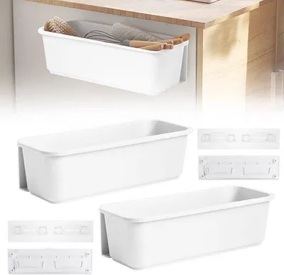 Image de paniers coulissants, rangement pour armoire de cuisine, salle de bains, sous lavabo, tiroir coulissant, armoire, rangement, armoire coulissante, panier, rangement, cuisine, tiroir coulissant, blanc