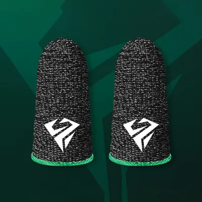 Produktbild von 1 Paar Fingerhärme nicht rutschernde atmungsaktive Anti-Sweat-Touchs-Screen-Spiel-Daumenhülsen für Profis-Grün