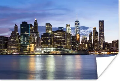 Produktbild von MuchoWow® Poster New York - Skyline - Wasser 120x80 cm - Bilder