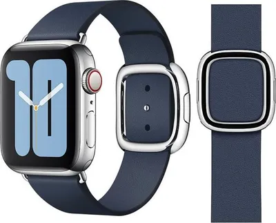 Produktbild von Original Apple Modern Buckle Armband Größe L 38/40/41mm MXPF2ZM/A Deep Sea Blue Gut