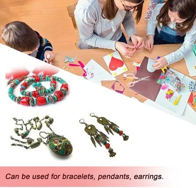 Productafbeelding van Dailygoods- Kralen Set 50 Stuks - Handgemaakte Rode Koraal Kralen - Antieke Gouden Spacer Kralen - Sieraden Maken Kits - Geschikt voor Armbanden en Kettingen - Lichtgewicht en Draagbaar