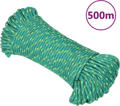 Zdjęcie produktu dla The Living Store Lina do łodzi Zielona 4 mm 500 m Polipropylen