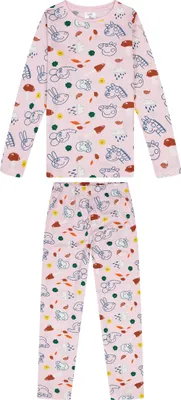 Produktbild von Peppa Wutz Pig Kinder Schlafanzug Mädchen Pyjama Langarmshirt Langarm T-Shirt + Schlafhose, Größe:110-116