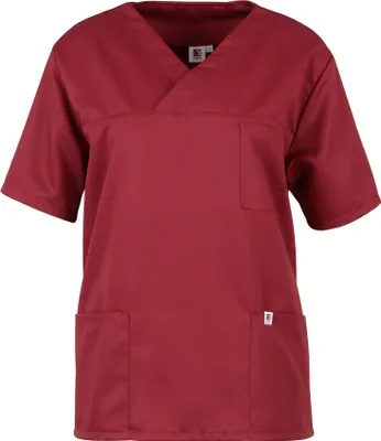 Produktbild von beb MEDIZIN/PFLEGE Uni KASACK Kurzarm V-Neck Lyocell Weinrot S
