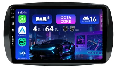 Productafbeelding van Autoradio Ingebouwd DAB Voor 453 Fortwo - Android 16 GPS Navi - 4G+64G - 9 Inch